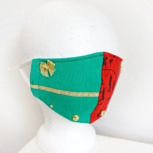Green/Red Gold Notions Face Mask